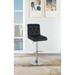 Modern Stylish Style Set of 2 Faux Leather Adjustable Bar Stools with Tufted Chrome Base Chairs with Metal Frame for Bar