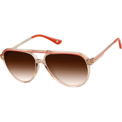 Zenni Aviator Rx Sunglasses Gold Mixed Full Rim Frame