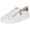 Plateausneaker REMONTE, Damen, Gr. 37, weiß (weiß, kupfer), Leder, Lederimitat, sportlich, Schuhe, mit Soft-Foam Fußbett, Freizeitschuh, Halbschuh, Schnürschuh