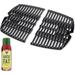 Weber 7644 Cast Iron Cooking Grates for Weber Q 100/1000 Series Grills Bundle with Cornhusker Kitchen Gourmet Duck Fat Spray Cooking Oil