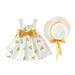 Sleeveless Princess Dresses Hat Baby Girls Outfits Dot Kids Toddler Bow Girls Outfits&Set Streetwear Outfits For 12-18 Months