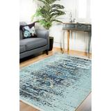 BESPOKY Modern Area Rug Home Decor Carpet Rectangle Room Carpets Blue Vintage Rug Home Decorative Rugs for Living Room Aesthetic Rugs for Nursery Room Bedroom Rugs Saratov