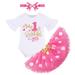 IBTOM CASTLE Baby Girls 1st Birthday Outfit ONE Party Top Tutu Polka Dots Skirt Cake Smash Princess Dress with Headband 1 Year Hot Pink