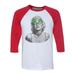 Unisex Marilyn Monroe Shamrock Glasses B1635 White/Red C5 3/4 Sleeve Baseball T-Shirt X-Large