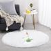 Ghouse Round White Area Rug 5 feet Thick and Fluffy Faux Sheepskin Machine Washable Circle Plush Carpet Faux Sheepskin Rug for Living Room Bedroom Kids Room