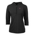 Women's Cutter & Buck Black Arizona Diamondbacks Virtue Eco Pique 3/4 Sleeve Half-Zip Pullover Hoodie