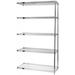 Quantum Storage AD74-2430S-5 5-Shelf Wire Shelving Add-On Unit Stainless Steel - 24 x 30 x 74 in.