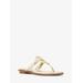 Michael Kors Aubrey Cutout Metallic Leather T-Strap Sandal Gold 6