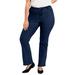 Plus Size Women's Curvie Fit Bootcut Jeans by June+Vie in Dark Blue (Size 30 W)