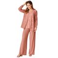 Plus Size Women's 3-piece Lace Jacket/Tank/Pant Set by Woman Within in Mauve (Size 30 W)