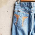 Levi's Pants & Jumpsuits | Authentic 70s Vintage Levi's Flare Jeans Western Boho | Color: Blue/Tan | Size: 26