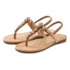 Zehentrenner LASCANA, Damen, Gr. 35, beige, Obermaterial: 100% Textilmaterial. Futter: 100% Lederimitat. Decksohle: 100% Textilmaterial. Laufsohle: 100% Synthetik, Glitzer, feminin, Schuhe, Sandale, Pantolette mit Schmucksteinen VEGAN