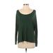Zara Long Sleeve Top Green Print Boatneck Tops - Women's Size Small