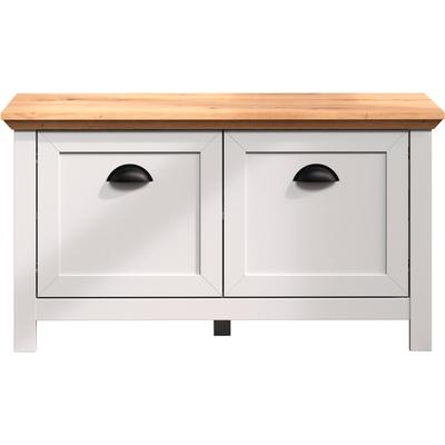 Garderobe HOME AFFAIRE "Herzwill", grau, B:91cm H:49cm T:41cm, Garderobenpaneele, Sitzbank / Schuhschrank mit den Maßen B/H/T ca.: 91/49/41 cm Image