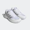 Tennisschuh ADIDAS PERFORMANCE "GAMECOURT 2.0", Gr. 40,5, weiß (cloud weiß, silber metallic, cloud weiß), Textil, Synthetik, sportlich, Schuhe, geeignet für Hartplatz und Sandplatz