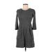 Jack Wills Casual Dress - A-Line Crew Neck 3/4 sleeves: Gray Solid Dresses - Women's Size 4