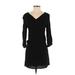 H&M Casual Dress - Sweater Dress: Black Solid Dresses - Women's Size 4