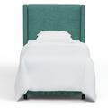 Joss & Main Hanson Upholstered Low Profile Standard Bed Metal in Gray/Green/Black | 56 H x 46 W x 80 D in | Wayfair