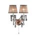 Rosdorf Park Silver & Pink Faux Crystal Dual Light Hanging Wall Sconce Textile/Glass in Gray | 17.5 H x 15 W x 7 D in | Wayfair