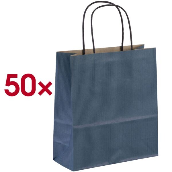 VP 50er-Pack Tragetaschen »Toptwist« 19 x 21 cm blau, 19x21 cm Image