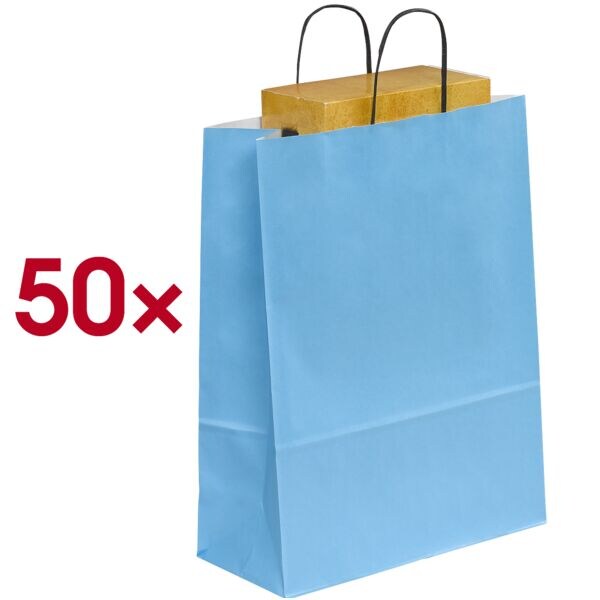 VP 50er-Pack Tragetaschen »Toptwist« 32 x 42 cm blau, 32x42 cm Image