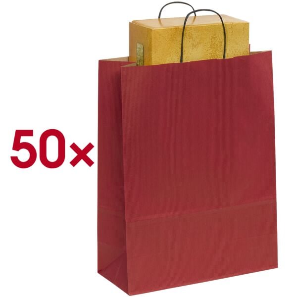 VP 50er-Pack Tragetaschen »Toptwist« 32,0 x 42,0 cm rot, 32x42 cm