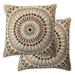 Dakota Fields Raffia Medallion Poolside Square Toss Pillow (2-Pack) Polyester/Polyfill/Synthetic in White | 17 H x 17 W x 6 D in | Wayfair