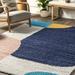 Blue/Pink 120 x 96 x 1.97 in Area Rug - George Oliver Ellyn Abstract Shapes Shag Area Rug Polypropylene | 120 H x 96 W x 1.97 D in | Wayfair