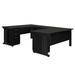 Inbox Zero Fusion U Shaped Desk w/ Double Pedestal Drawer Unit Wood/Metal in Gray/Black | 29 H x 72 W x 96 D in | Wayfair