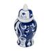 Alcott Hill® 14” Temple Jar w/ Lid - White & Blue Swirl Design Stoneware for Home, Office, Gift Idea in Blue/White | 14 H x 7 W x 7 D in | Wayfair