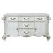 Jess 71 Inch Classic Wood Dresser, 5 Drawers, Metal Drop Handles, White