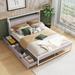 Queen Size Metal Platform Bed Frame with Sockets and USB Ports