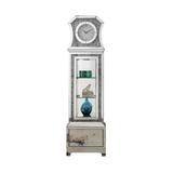 Grandfather Clock with Mirror Framing and Faux Diamonds, Silver