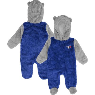 Royal/Grau Toronto Blue Jays Game Nap Teddy-Fleece-Schlafanzug für Neugeborene und Kleinkinder mit durchgehendem Reißverschluss Image
