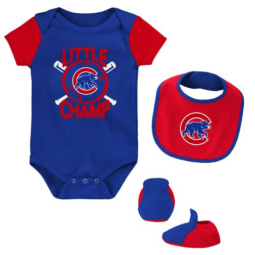 Neugeborene und Kleinkinder Royal Chicago Cubs Little Champ 3er-Pack Bodysuit Lätzchen & Booties Set