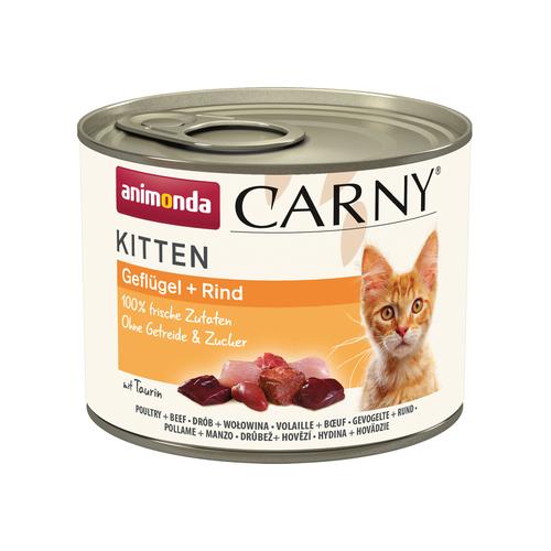 24x200g Poultry & Beef Kitten Carny Animonda Wet Cat Food