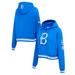 Women's Pro Standard Royal Brooklyn Dodgers Cooperstown Collection Retro Classic Cropped Pullover Hoodie