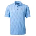 Men's Cutter & Buck Light Blue Tampa Bay Rays Virtue Eco Pique Tile Print Recycled Polo