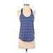 Nike Active Tank Top: Blue Color Block Activewear - Women's Size X-Small