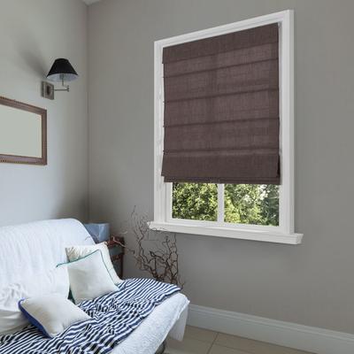 Wide Width Cordless Light Filtering Fabric Roman Shades by Whole Space Industries in Coffee (Size 33