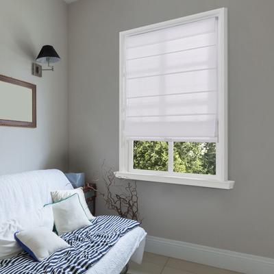 Wide Width Cordless Light Filtering Fabric Roman Shades by Whole Space Industries in White (Size 35