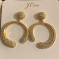 J. Crew Jewelry | J.Crew Patrizia Pave Crystal Circle Earrings Crystal China Stone Gold Plated | Color: Gold | Size: Os