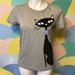 Kate Spade Tops | Kate Spade Graphic Kitty Cat Tee With Gems And Stones Sz Xs | Color: Gray | Size: Xs