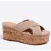 J. Crew Shoes | J Crew Tan Leather Platform Sandals Cork Platform | Color: Green/Red/Tan | Size: 6