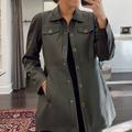Anthropologie Jackets & Coats | Anthropologie Maeve ‘Kellie’ Green Faux Leather Coat | Color: Green | Size: 8