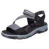 Riemchensandale RIEKER, Damen, Gr. 36, schwarz (schwarz, grau), Nubuklederimitat, sportlich, Schuhe, Sommerschuh, Sandalette, Klettschuh, in sportiver Optik