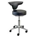 Antimicrobial Black Vinyl Doctor's Stool w/Backrest - 19" - 23" Seat Height