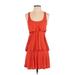 Puella Casual Dress - A-Line Scoop Neck Sleeveless: Orange Dresses - Women's Size X-Small