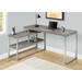 "Computer Desk / Home Office / Corner / Left / Right Set-Up / Storage Shelves / 60""L / L Shape / Work / Laptop / Metal / Laminate / Grey / Silver / Contemporary / Modern - Monarch Specialties I 7586"