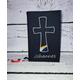 Gotteslobhülle Gebetbuchhülle Kunstleder schwarz mit Kreuz personalisiert